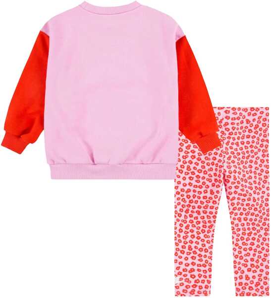 Salopete Nike Crew-Neck Sweatshirt And Floral Motif Leggings Set Pink Baieti (BM 16473678) 2