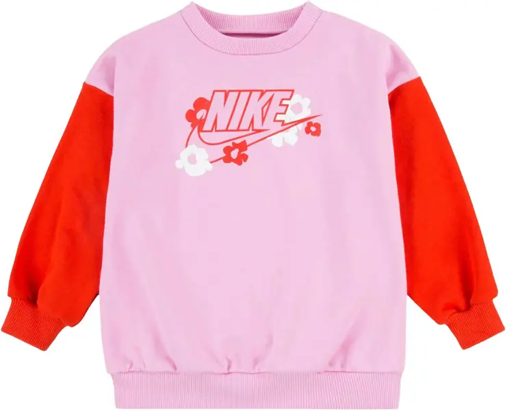 Salopete Nike Crew-Neck Sweatshirt And Floral Motif Leggings Set Pink Baieti (BM 16473678) 3