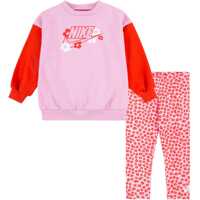 Salopete Crew-Neck Sweatshirt And Floral Motif Leggings Set Baieti