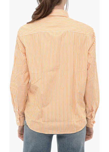 Camasi casual SPORTY & RICH Striped Charlie Unisex Shirt Orange Barbati (BM 16473714) 3