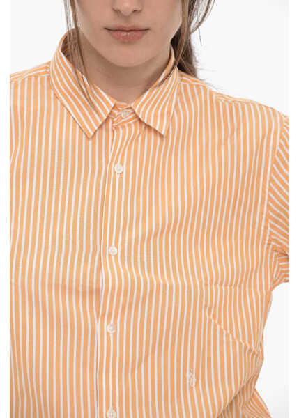 Camasi casual SPORTY & RICH Striped Charlie Unisex Shirt Orange Barbati (BM 16473714) 4