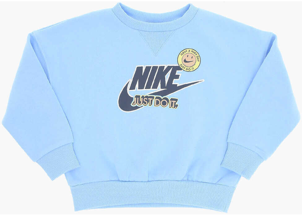 Pantaloni de trening Nike Fleeced Cotton Blend Joggers And Crew-Neck Sweatshirt Set Light Blue Baieti (BM 16473738) 2