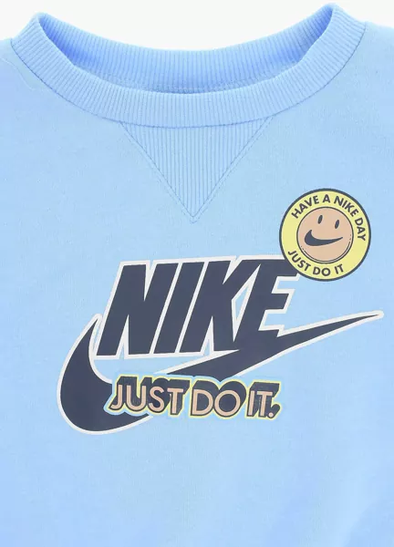 Pantaloni de trening Nike Fleeced Cotton Blend Joggers And Crew-Neck Sweatshirt Set Light Blue Baieti (BM 16473738) 3