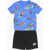 Nike Printed T-Shirt E Shorts Set Blue