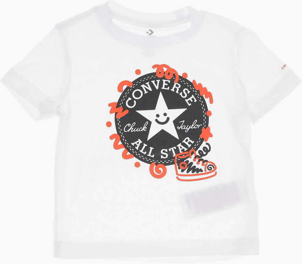 Tricouri Converse All Star Chuck Taylor Maxi Logo Printed T-Shirt And Shorts S White Baieti (BM 16473744) 2