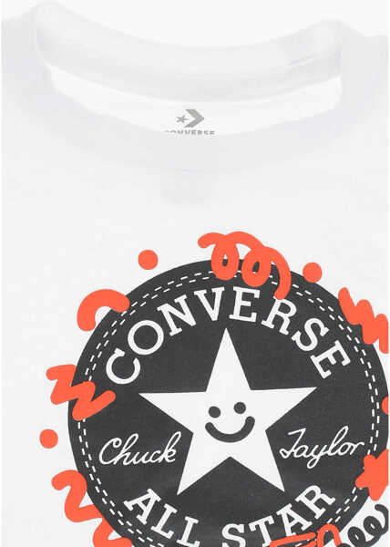 Tricouri Converse All Star Chuck Taylor Maxi Logo Printed T-Shirt And Shorts S White Baieti (BM 16473744) 3
