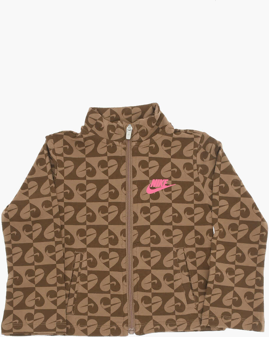 Salopete Nike All-Over Printed Flared Pants And Sweatshirt Set Brown Baieti (BM 16473756) 2