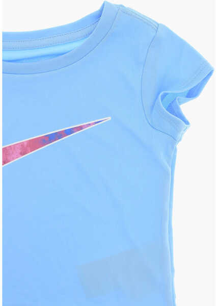 Tricouri Nike Logo Printed Shorts And Crew-Neck T-Shirt Set Light Blue Baieti (BM 16473759) 3