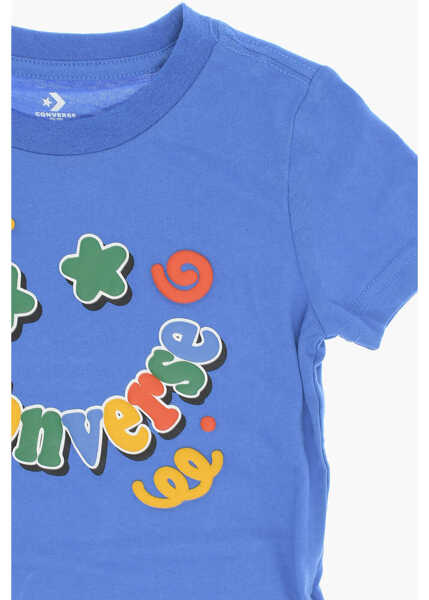 Pantaloni de trening Converse Embossed Logo Squiggle Crew-Neck T-Shirt And Joggers Set Blue Baieti (BM 16473774) 3