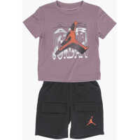 Tricouri Air Jordan Logo Printed Shorts And Crew-Neck T-Shirt Set Baieti