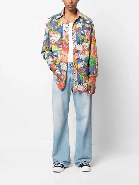 Camasi casual ERL Printed Unisex Shirt With Double Breast Pocket Multicolor Barbati (BM 16473804) 2