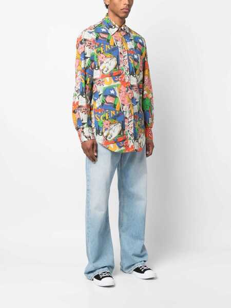 Camasi casual ERL Printed Unisex Shirt With Double Breast Pocket Multicolor Barbati (BM 16473804) 3