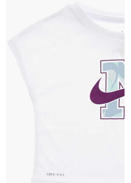 Tricouri Nike Dri-Fit T-Shirt And Shorts Set With Printed Logo White Baieti (BM 16473849) 3