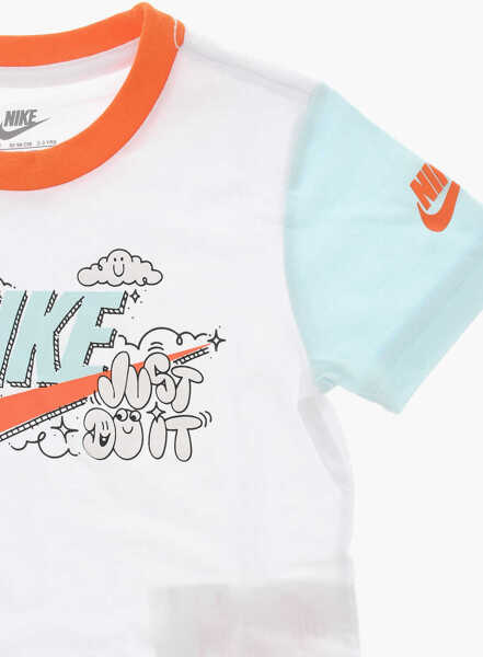 Tricouri Nike Printed Shorts And Crew-Neck T-Shirt Set White Baieti (BM 16473855) 2