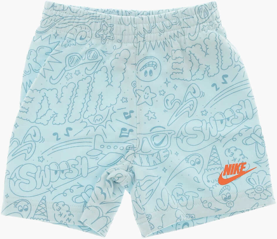 Tricouri Nike Printed Shorts And Crew-Neck T-Shirt Set White Baieti (BM 16473855) 4