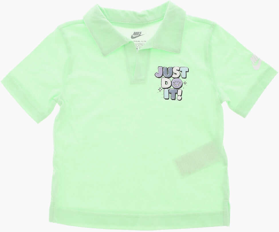 Tricouri Nike Cotton Blend T-Shirt And Shorts Set With Printed Logo Green Baieti (BM 16473858) 2