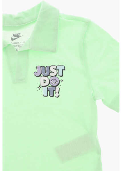 Tricouri Nike Cotton Blend T-Shirt And Shorts Set With Printed Logo Green Baieti (BM 16473858) 3