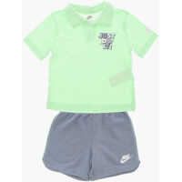 Tricouri Cotton Blend T-Shirt And Shorts Set With Printed Logo Baieti