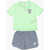 Nike Cotton Blend T-Shirt And Shorts Set With Printed Logo Green