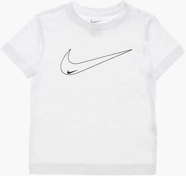 Tricouri Nike Crew-Neck T-Shirt And Dri-Fit Shorts With Printed Logo White Baieti (BM 16473861) 2