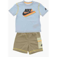 Tricouri T-Shirt And Shorts Set With Visible Stitching Baieti