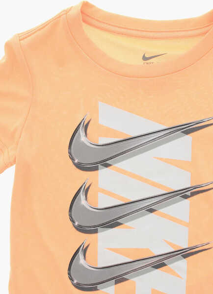 Tricouri Nike Dri-Fit T-Shirt And Shorts Set With Printed Logo Orange Baieti (BM 16473882) 3