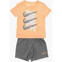 Tricouri Dri-Fit T-Shirt And Shorts Set With Printed Logo Baieti