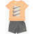 Nike Dri-Fit T-Shirt And Shorts Set With Printed Logo Orange