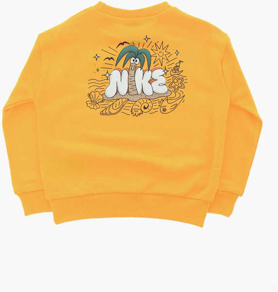 Pantaloni de trening Nike Brushed Cotton Joggers And Crew-Neck Sweatshirt Set Orange Baieti (BM 16473894) 4