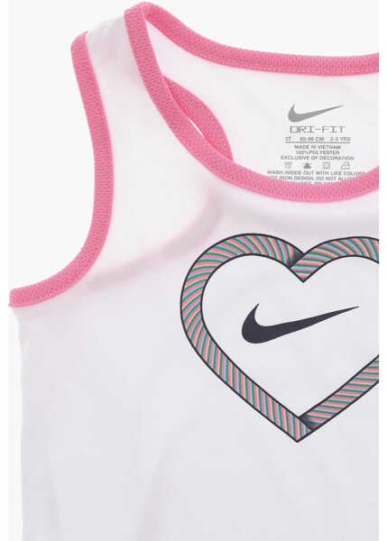 Salopete Nike Dri-Fit Shorts And Tank Top Set With Printed Logo White Baieti (BM 16473903) 3