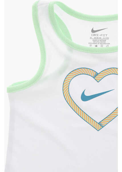Salopete Nike Dri-Fit Shorts And Tank Top Set With Printed Logo White Baieti (BM 16473906) 3