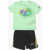 Nike T-Shirt And Shorts Set With Faded Side Stripe Black