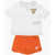 Nike Cotton Blend Shorts And T-Shirt Set With Embossed Logo Orange