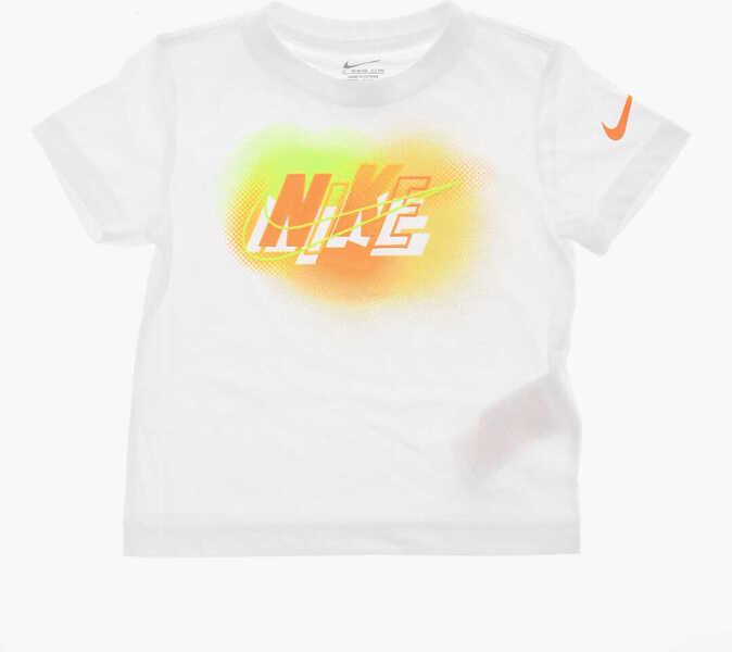 Tricouri Nike Dri-Fit T-Shirt And Shorts Set With Printed Logo Orange Baieti (BM 16473918) 2