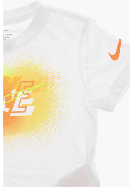 Tricouri Nike Dri-Fit T-Shirt And Shorts Set With Printed Logo Orange Baieti (BM 16473918) 3