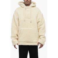 Hanorace Unisex Shearling Logoed Hooded Sweatshirt With Drawstring Barbati
