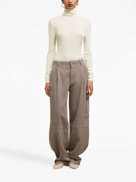 Pulovere casual AMI ALEXANDRE MATTIUSSI Unisex Semi-Sheer Ribbed Top White Barbati (BM 16473978) 2