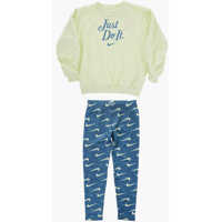 Salopete Crew-Neck Sweatshirt And All Over Logo Leggings Set Baieti