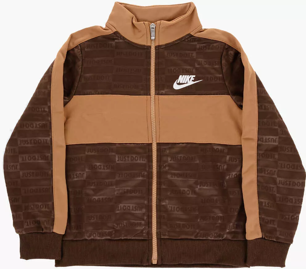 Pantaloni de trening Nike All Over Logo Textured Club Joggers And Sweatshirts Set Brown Baieti (BM 16474032) 2