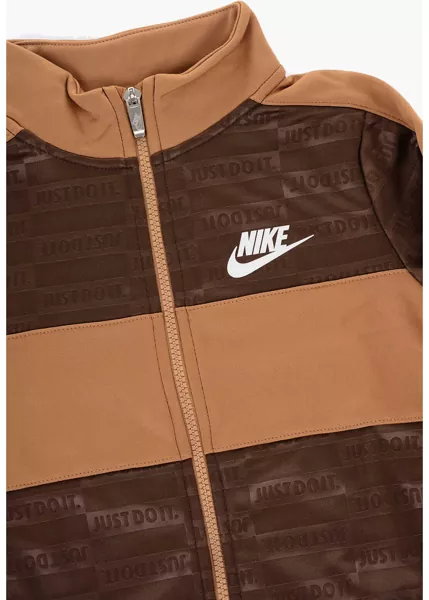 Pantaloni de trening Nike All Over Logo Textured Club Joggers And Sweatshirts Set Brown Baieti (BM 16474032) 3
