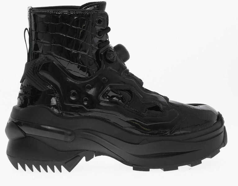 Cizme casual Maison Margiela Mm2 X Reebok Lace-Up Unisex Tabi Booties With Inflatable Det Black Barbati (BM 16474059) 3