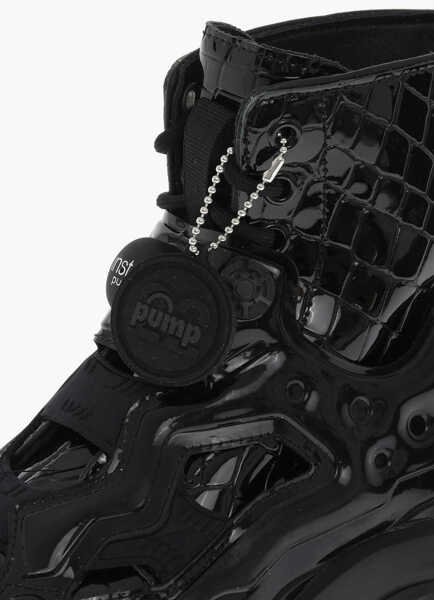 Cizme casual Maison Margiela Mm2 X Reebok Lace-Up Unisex Tabi Booties With Inflatable Det Black Barbati (BM 16474059) 4