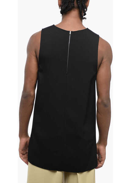 Tricouri Jil Sander Back Zipped Viscose Tank Top Black Barbati (BM 16474065) 2
