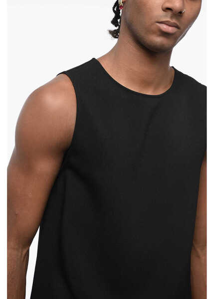 Tricouri Jil Sander Back Zipped Viscose Tank Top Black Barbati (BM 16474065) 3