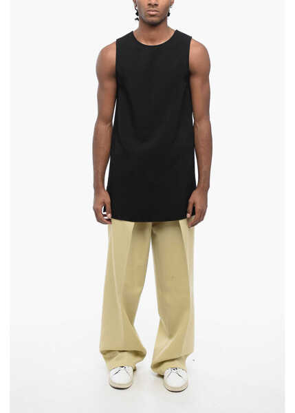 Tricouri Jil Sander Back Zipped Viscose Tank Top Black Barbati (BM 16474065) 4