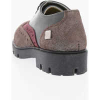 Pantofi Oxford Monnalisa pentru Baieti - Pantofi Oxford Monnalisa Leather Oxford Brogue With Glitter Details Multicolor Baieti (BM 16479057) - B-mall.ro