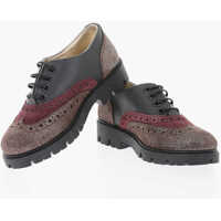 Pantofi Oxford Leather Oxford Brogue With Glitter Details Baieti