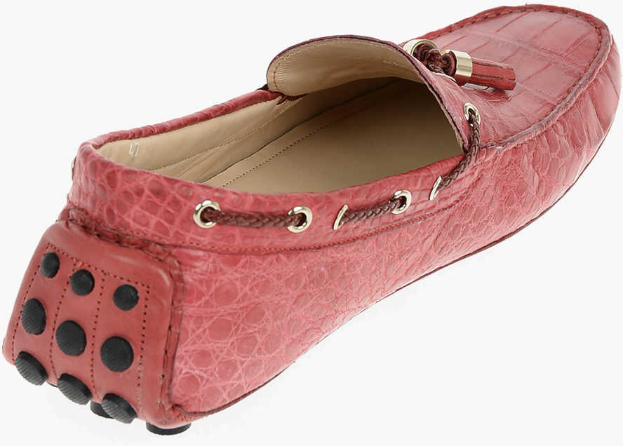 Pantofi de navigatie CORNELIANI Crocodile Skin Boat Shoes With Pure Gold Embelished Tassels Red Barbati (BM 16479249) 3