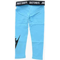 Colanti pentru Fete - Colanti Nike Stretch Cotton Leggings With Printed Contrasting Logo Light Blue Fete (BM 16479315) - B-mall.ro