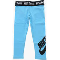 Colanti Stretch Cotton Leggings With Printed Contrasting Logo Fete